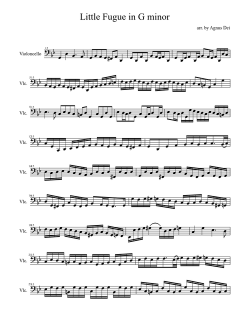 Little Fugue in G minor for cello