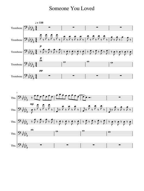 Someone You Loved Trombone Quintet