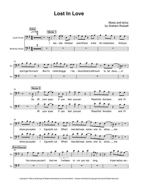 Lost In Love (Arr. David Lartey) - Air Supply (Vocal Duet)