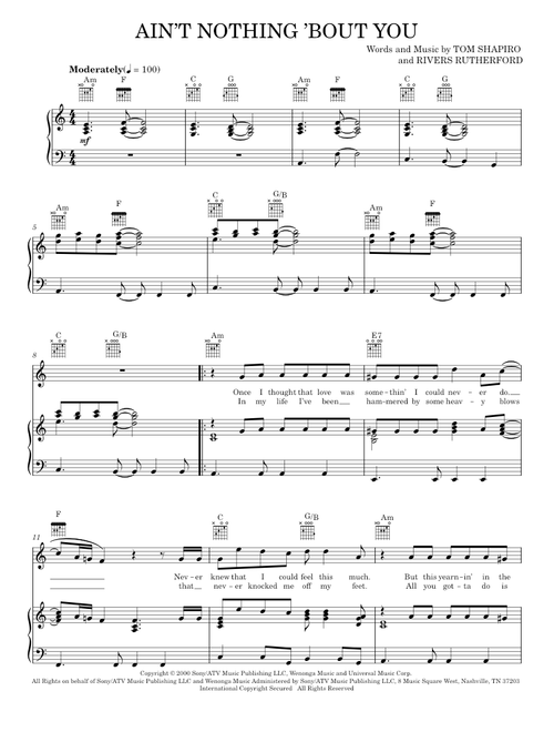 Ain't Nothing 'Bout You - Brooks & Dunn, Brooks & Dunn featuring Reba McEntire, Reba McEntire (Piano-Vocal-Guitar)