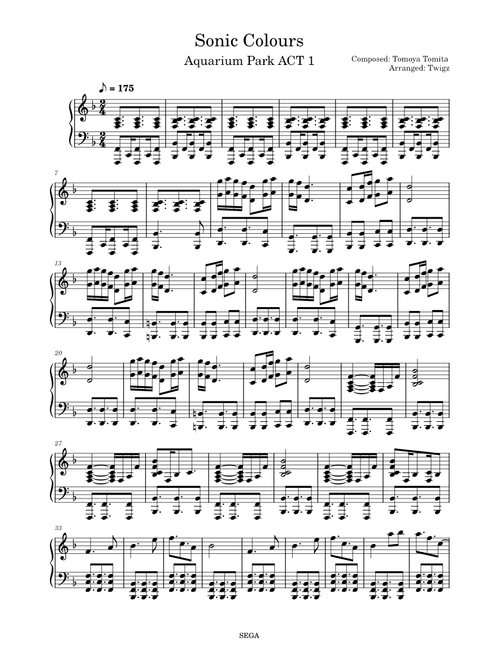 Aquarium Park - Act 1 - Sonic Colors – Tomoya Tomita
