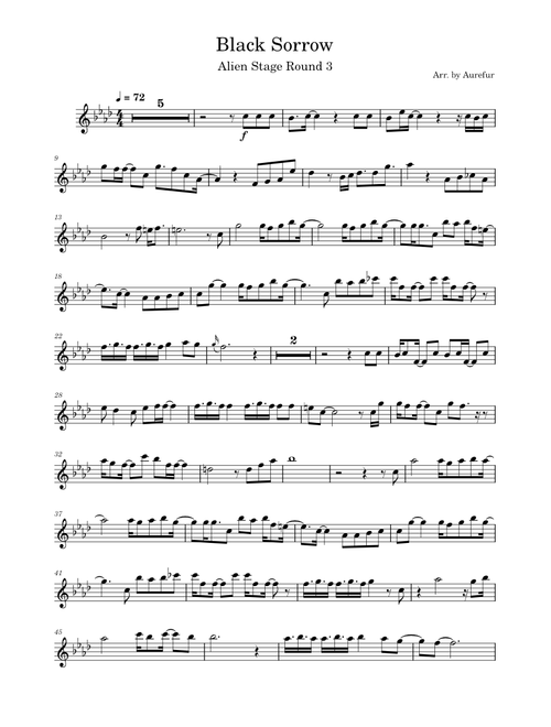 Black Sorrow – Park Byeong Hoon (Alien Stage Round 3) (for Trumpet in Bb)