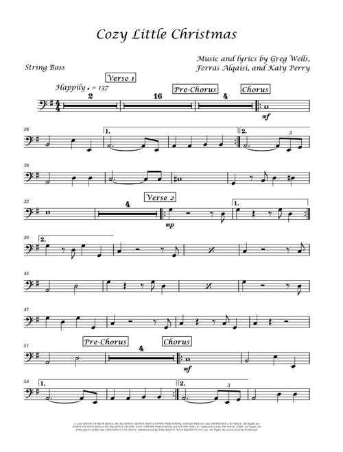 Cozy Little Christmas (Arr. David Lartey) - Katy Perry (String Bass Solo)