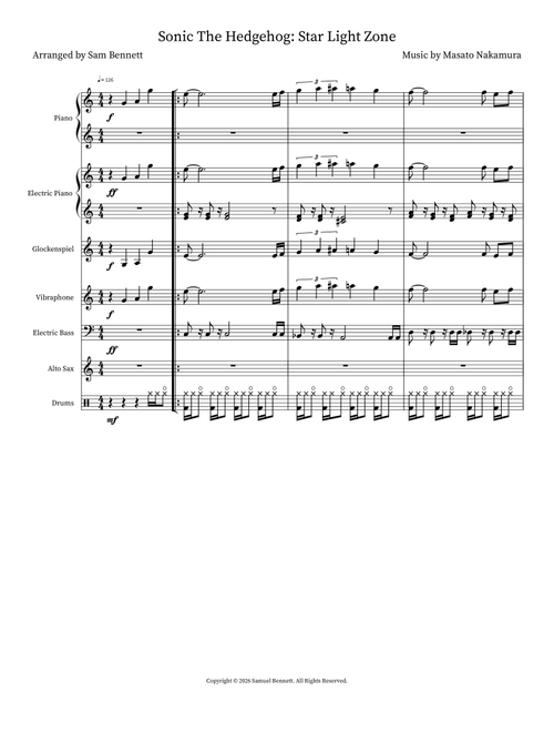 Sonic The Hedgehog: Star Light Zone (Arr. Sam Bennett) - Masato Nakamura (Small Ensemble)