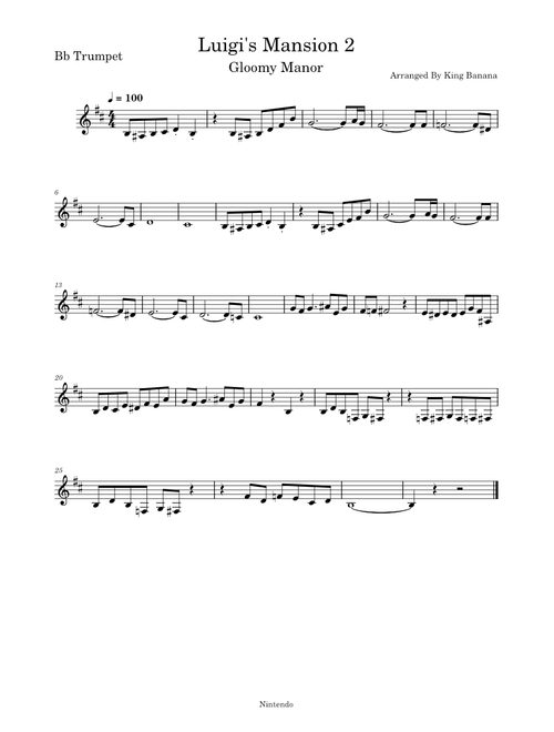 Luigi's Mansion: Dark Moon - Gloomy Manor – Chad York, Darren Radtke - Clarinet Solo/ Bb