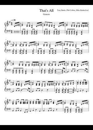 That's All — Genesis Sheet Music and Tab with Chords for Piano