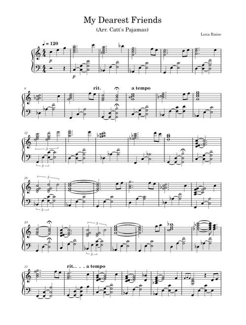 My Dearest Friends - Lena Raine (Arr. Catt's Pajamas)