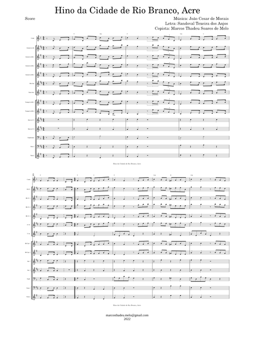 Hino da Cidade de Rio Branco – João Cesar de Morais