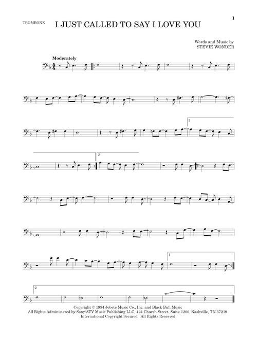 I Just Called To Say I Love You - Stevie Wonder (Trombone Solo)
