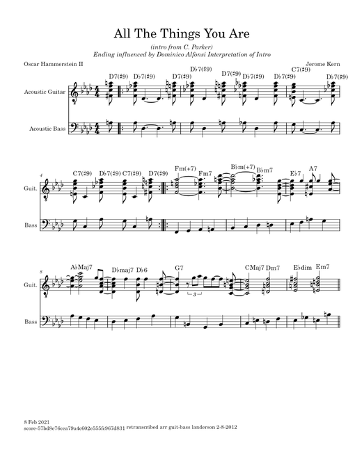 All The Things You Are – Oscarhammerstein II and Jerome Kern