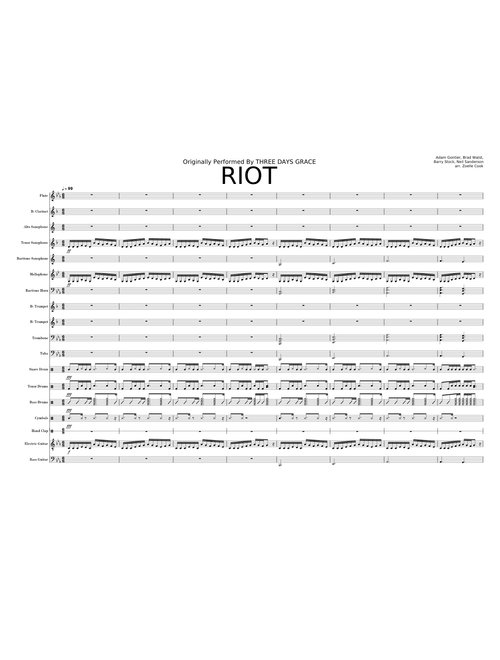 Three Days Grace - Riot (For Marching/Pep Band)