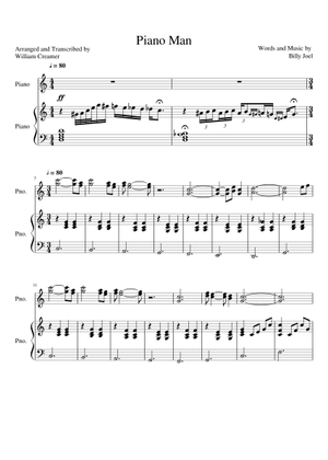 Is “Piano Man” easy to play on piano?