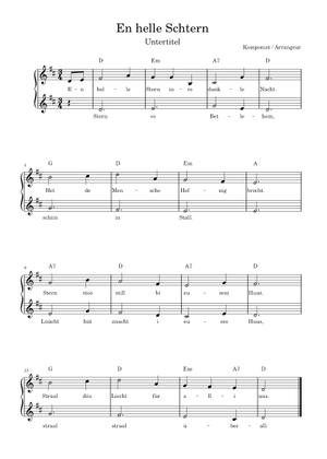 En helle Schtern - Andrew Bond Sheet Music with Chords for Piano (Solo ...