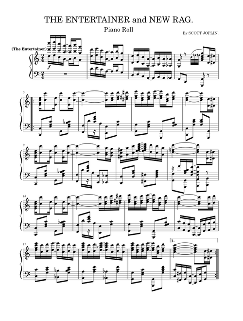 The Entertainer and New Rag (Piano Roll) - QRS #9857