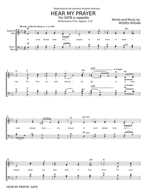 Hear My Prayer - Moses Hogan
