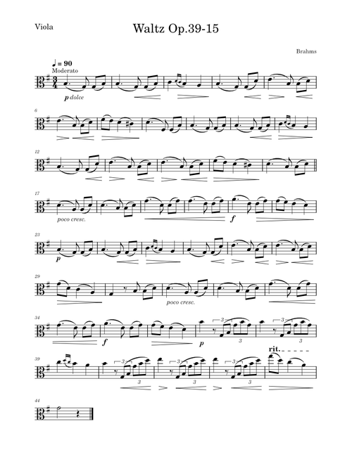 Brahms Waltz Op.39-15