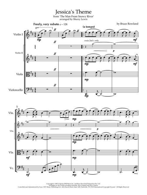 Jessica's Theme (breaking In The Colt) (Arr. Sherry Lewis) - Bruce Rowland (String Quartet)
