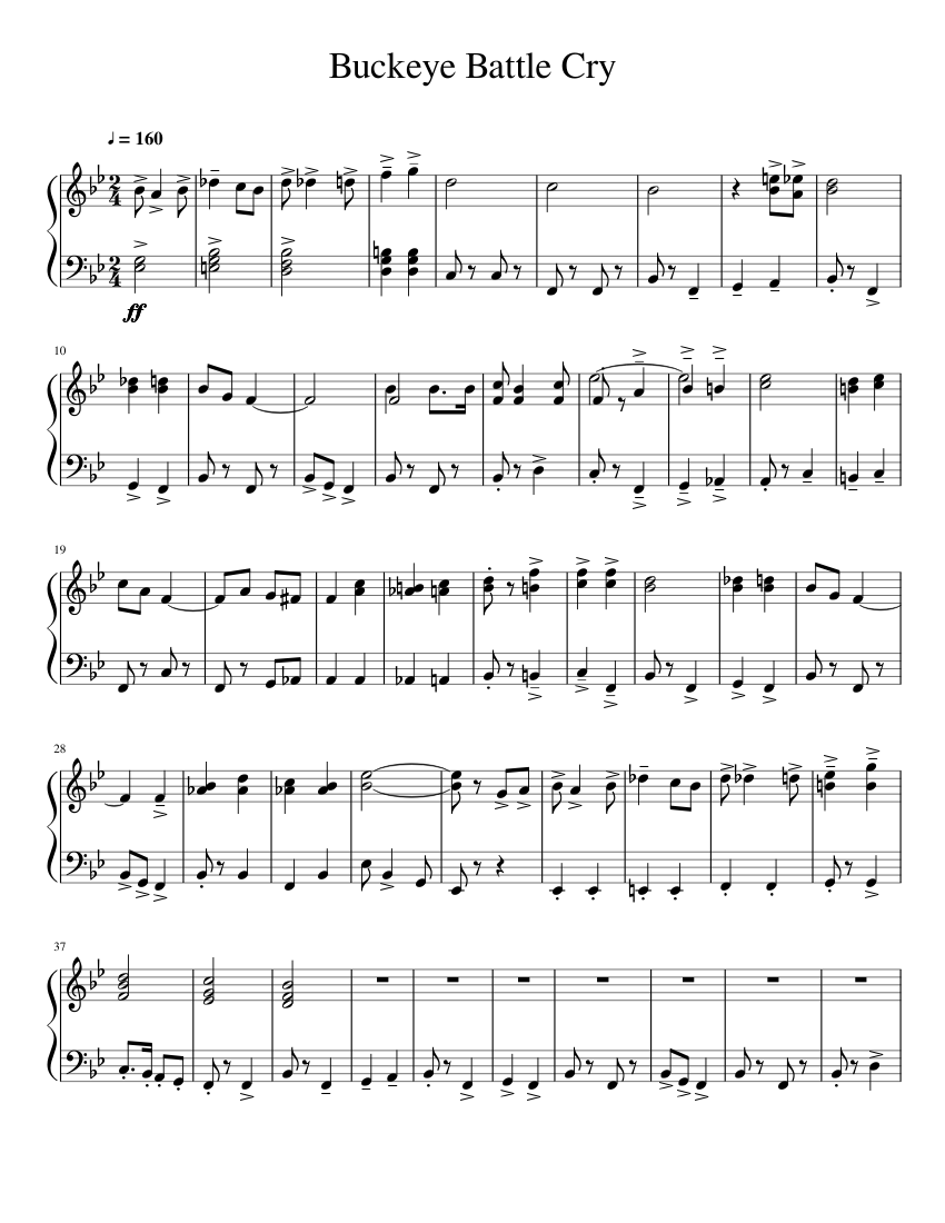 Buckeye Battle Cry Sheet music for Piano (Solo) | Musescore.com