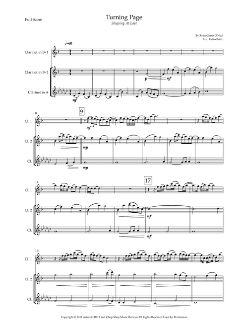 Turning Page (Arr. Fabio Britto) - Sleeping At Last (Woodwind Ensemble)