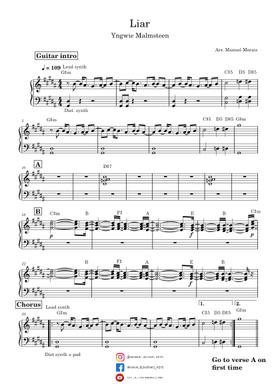 Free Yngwie Malmsteen sheet music | Download PDF or print on
