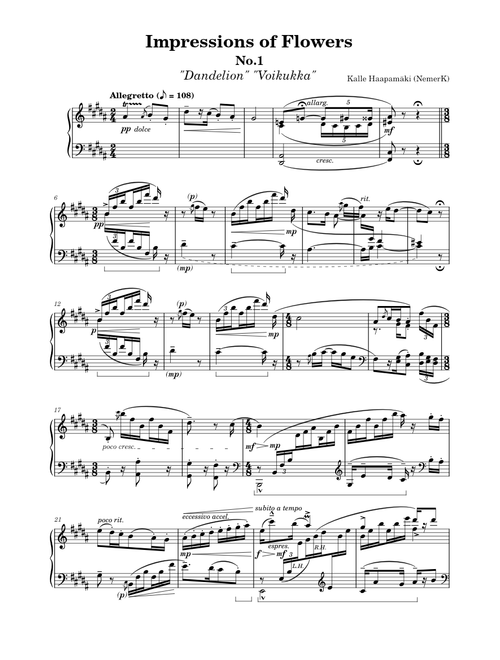 Impressions of Flowers 1-7 Full piano cycle