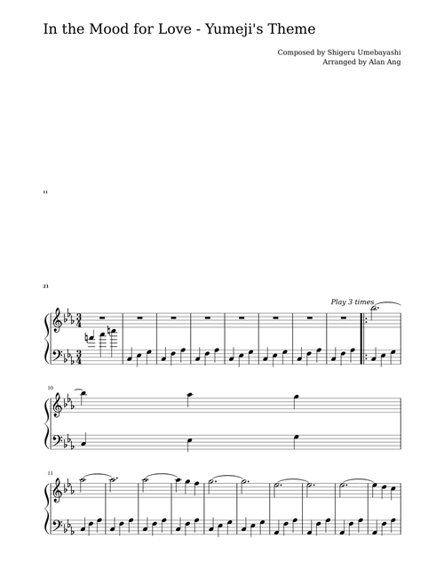 In the mood for love composed by Shigeru Umebayashi