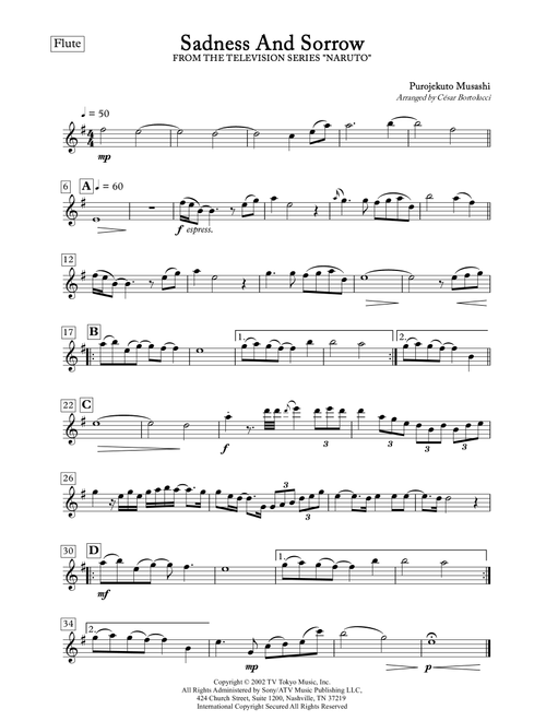 Sadness And Sorrow (Arr. ACT Bortolucci) - Purojekuto Musashi (Flute Solo)