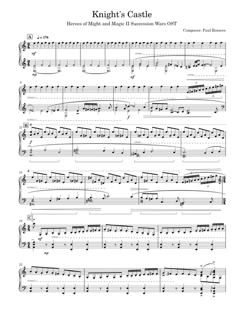 Heroes of Might and Magic II Succesion Wars - Knight's Castle Theme (piano arrangement)