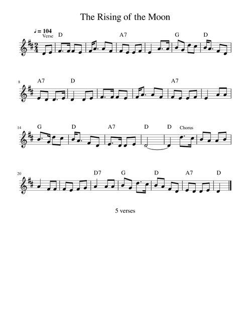 The Rising of the Moon - Misc tunes