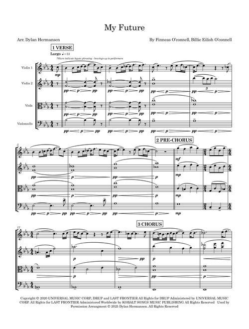 My Future (Arr. Dylan Hermansen) - Billie Eilish (String Quartet)