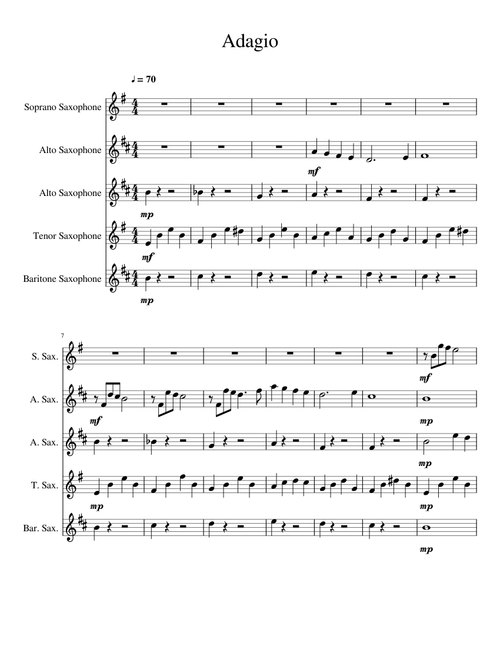 Adagio for Saxophone Ensemble