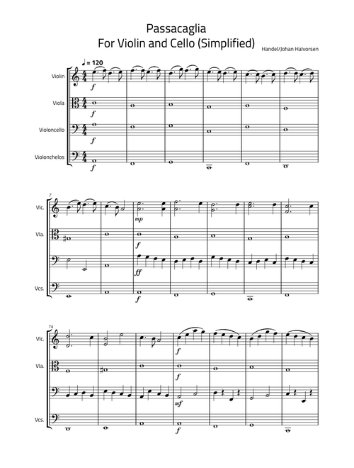 Passacaglia – Johan Halvorsen For Violin and Cello (Simplified) – Dante panguilef
