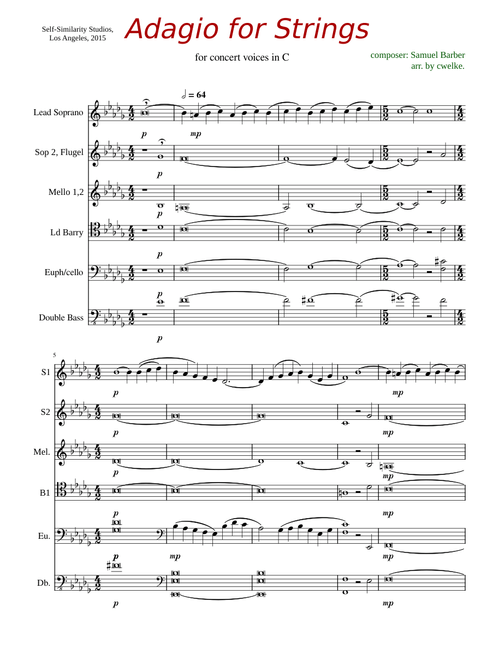 Adagio for Strings arr Tapper v9
