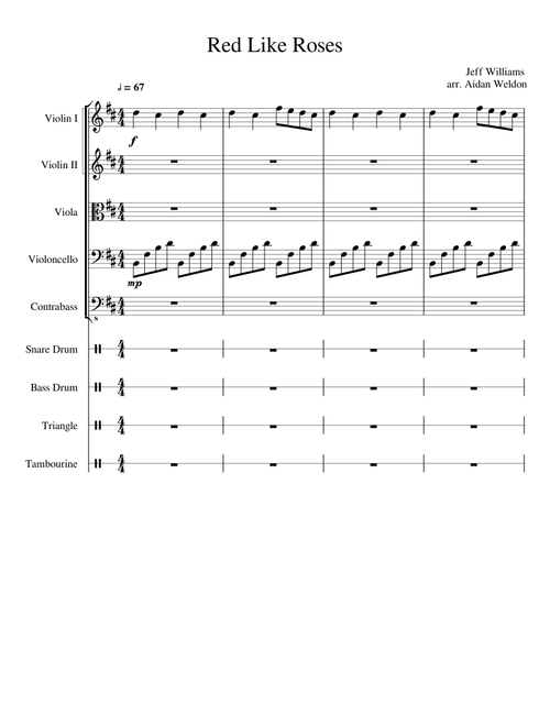 Red Like Roses (string orchestra+percussion)