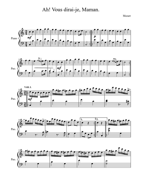 Ah! Vous Dirai-Je, Maman.-- Mozart