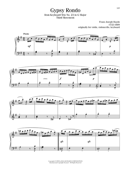 Gypsy Rondo - Franz Joseph Haydn (Piano Solo)