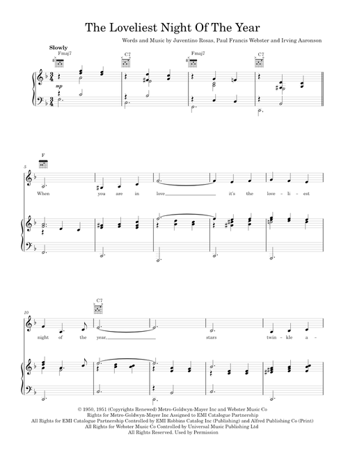 Loveliest Night Of The Year, The - Vera Lynn (Piano-Voice)