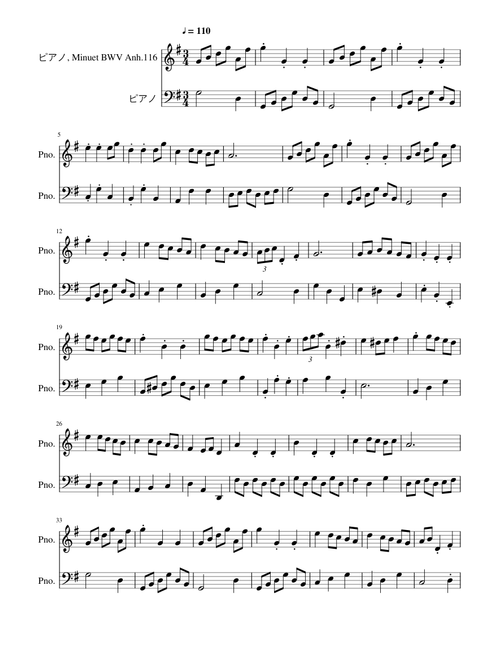 Minuet BWV Anh.116
