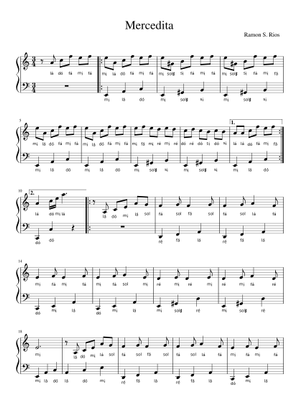 Mercedita Sheet Music for Piano (Solo) easy | MuseScore.com