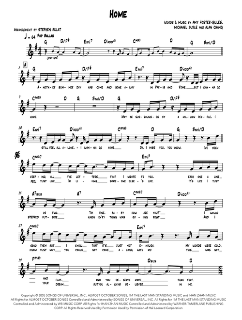 Home (Arr. Stephen Bulat) - Blake Shelton (Piano-Vocal-Guitar)