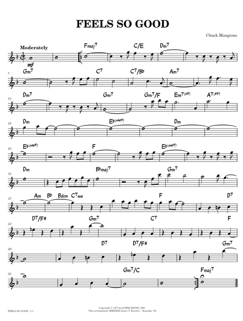 Feels So Good [lead sheet] – Chuck Mangione