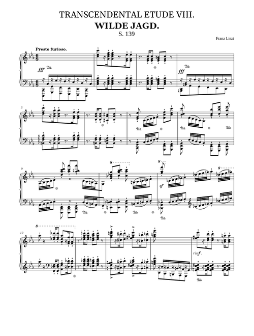 Liszt - Transcendental Etude No. 8 (Wilde Jagd)