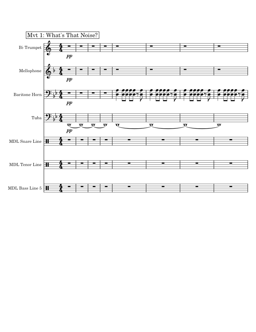 Slasher Instruments Slasher Sheet music for Tuba, Mellophone, Trumpet in b-flat, Snare drum ...