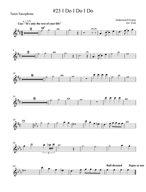 I Do I Do I Do I Do (Arr. Violi) - ABBA (Tenor Sax Solo)