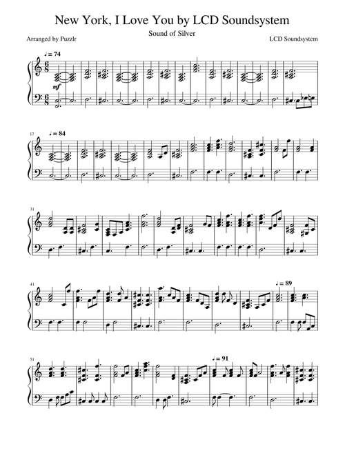 LCD Soundsystem sheet music by monkeyriderba | Play, print, and