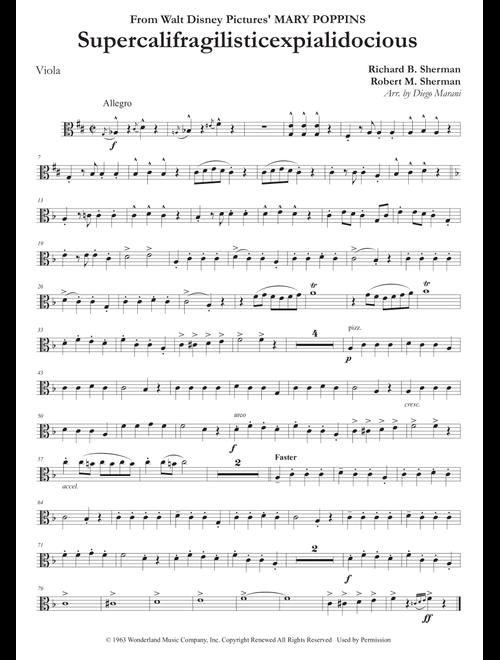 Supercalifragilisticexpialidocious (Arr. Diego Marani) - Richard M. Sherman, Robert B. Sherman (Viola and Piano)