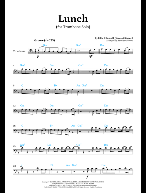 Lunch (Arr. Henrique Oliveira) - Billie Eilish (Trombone Solo)
