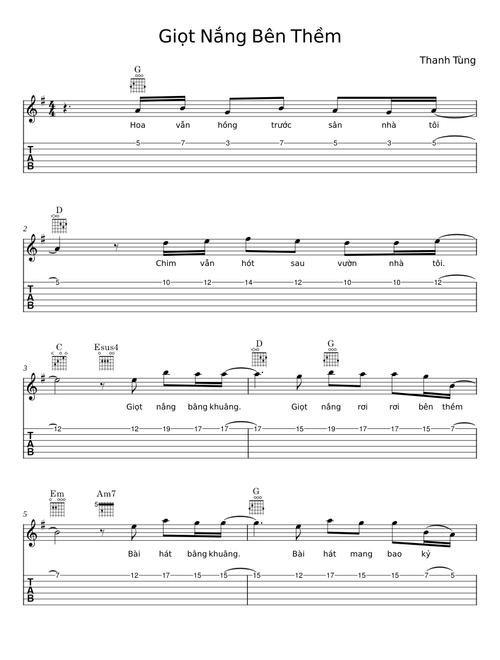 Giọt Nắng Bên Thềm - Thanh Tùng