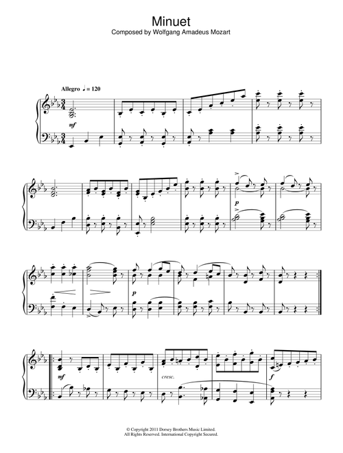 Symphony No.39 (3rd Movement: Minuet) - Wolfgang Amadeus Mozart (Piano Solo)