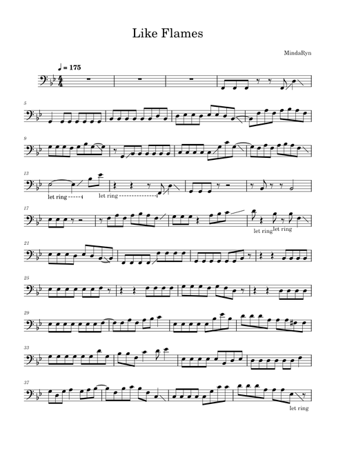 Like Flames – MindaRyn Like Flames Bass score